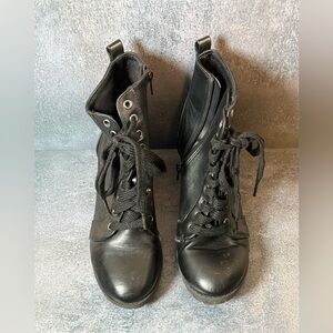 Black Lace-Up Women's Boots